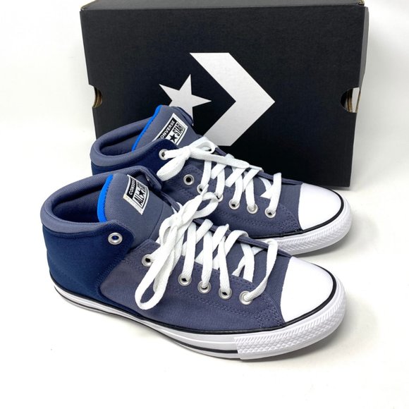 Converse Women's Size 10 170124F CTAS HI STREET Midnight Navy Canvas Mid Sneaker - Picture 6 of 10